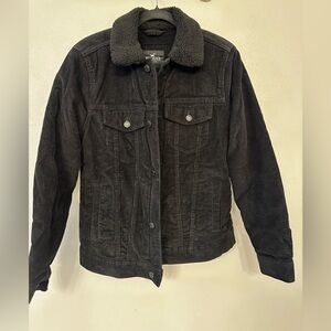Vintage Black Hollister Corduroy Fleece Lined Jacket Small-Medium